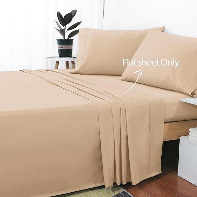 Cotton Queen Flat Sheet Only, 600 Thread Count 100% Egyptian Cotton Top Sheet - Image 2