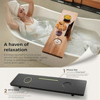Tinamo Black Bathtub Caddy Tray Table | 35x9x2.5 Inch Large Bath Tub Tray - Image 3