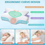Elviros Cervical Memory Foam Pillow, 2 Pack Pillows - Image 4