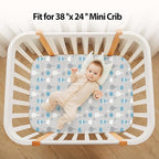 Baby Mini Crib Sheets Boy, Portable 38”x26” Pack and Play Sheets Fitted - Image 4