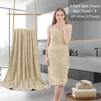 4 Piece Extra Large Bath Towels Set 35x70 Inches - Image 5