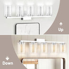 LED Modern Bathroom Light Fixtures Over Mirror, 5-Light Brushed Nickel Vanity - Image 8