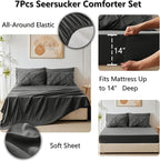 CozyLux Full Size Comforter Sets Dark Grey, 7 Pieces Bed in A Bag Dark Gray - Image 6
