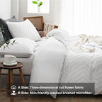 WARMDERN Boho Duvet Cover Set, Tufted Bedding Duvet Covers Soft Washed - Image 3