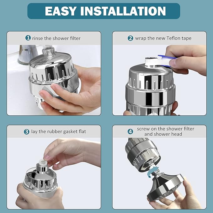 FEELSO 18 Stage Shower Filter, Upgraded High Output Universal Shower Head Water - Image 5