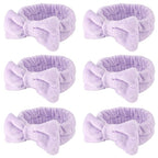 WHAVEL 6 Pack Purple Spa Microfiber Bow Headbands by Whavel