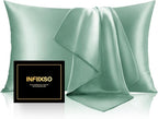 INFIIXSO Silk Pillow Cases 2 Pack Standard Size, Ultra Smooth & Soft Mulberry by INFIIXSO