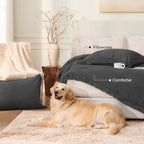 Andency Comforter King Size Bed Set Dark Grey, 3 Pieces Boho Lightweight Winter - Image 5