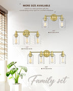 FEMILA Vanity Lights for Bathroom, Modern 4-Light Gold Bathroom Light Fixture - Image 7