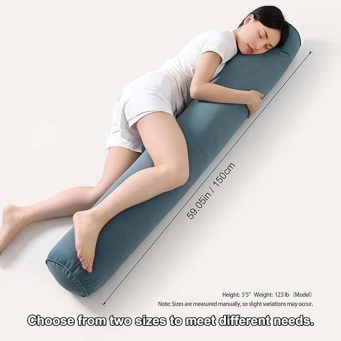 Long Round Body Pillow for Adults – Bolster Pillow for Bed, Cervical Roll Pillow - Image 3