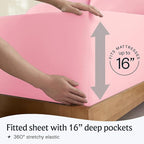 LuxClub 4 PC Sheet Set Bed Sheets Deep Pockets 16" Eco Friendly Wrinkle Free - Image 6