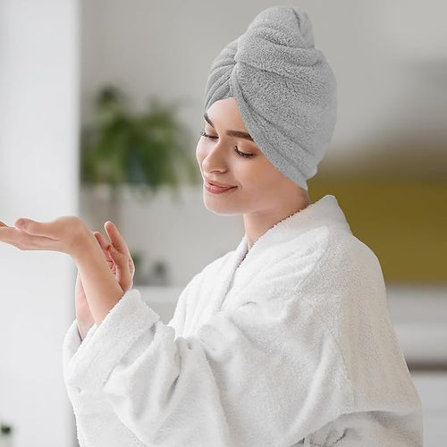 2 Pack Microfiber Hair Towel Wrap - Image 2