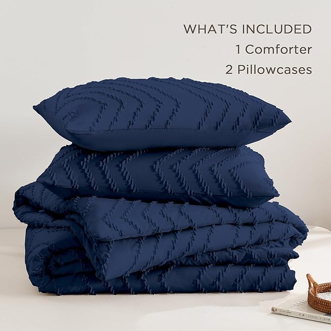 Andency Navy Blue California King Comforter Set, Boho Cal King Soft Warm Tufted - Image 6