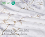 SLEEPBELLA Reversible Duvet Cover King, Elegant Purple Blossom on White - Image 5