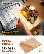 Katbite Unbleached Parchment Paper Baking Sheets, Heavy Duty & Non-stick - Image 2