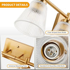 OCIOC 4-Light Bathroom Vanity Light, Burshed Gold Bathroom Light - Image 5