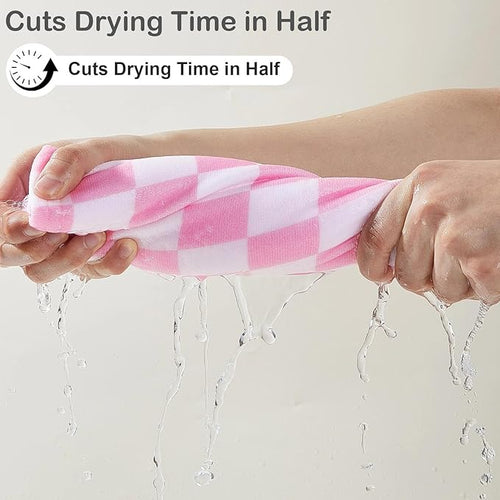 2 Pack Microfiber Hair Towel Wrap - Image 2