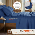 LBRO2M 1000 Thread Count 100% Egyptian Cotton Sheets Set 6 Piece Sets Queen Bed - Image 3