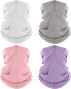 ROXUN 4 Pack Neck Gaiter, Cooling Breathable Face Mask UV Protection Scarf by Roxun