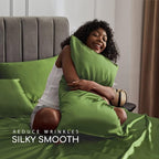 MR&HM Satin Bed Sheets, King Size Sheets Set - Image 3