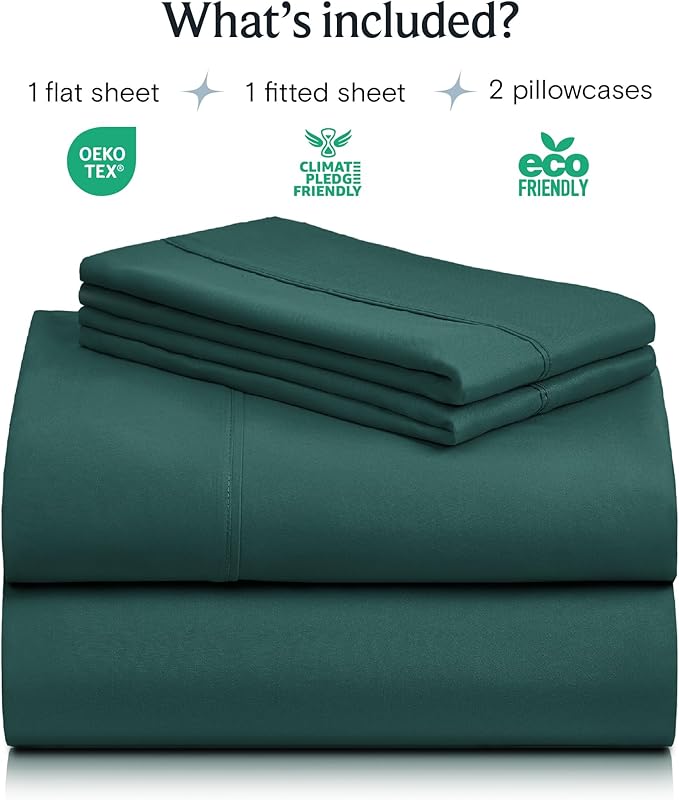 LuxClub 4 PC California King Sheet Set, Breathable Luxury Bed Sheets, Deep - Image 2
