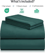 LuxClub 4 PC Full Sheet Set, Breathable Luxury Bed Sheets, Deep Pockets 18" - Image 2