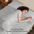 BEDELITE Flannel Sheets Queen Size Light Grey - Image 3