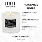 Lulu Candles | Clean Cotton Scented Candle | Luxury Scented Soy Jar Candle | - Image 2