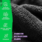 GREEN LIFESTYLE Black Microfiber Bleach Safe Towel Bulk Sets, Premium Spa - Image 7
