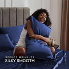 MR&HM Satin Bed Sheets, King Size Sheets Set - Image 4