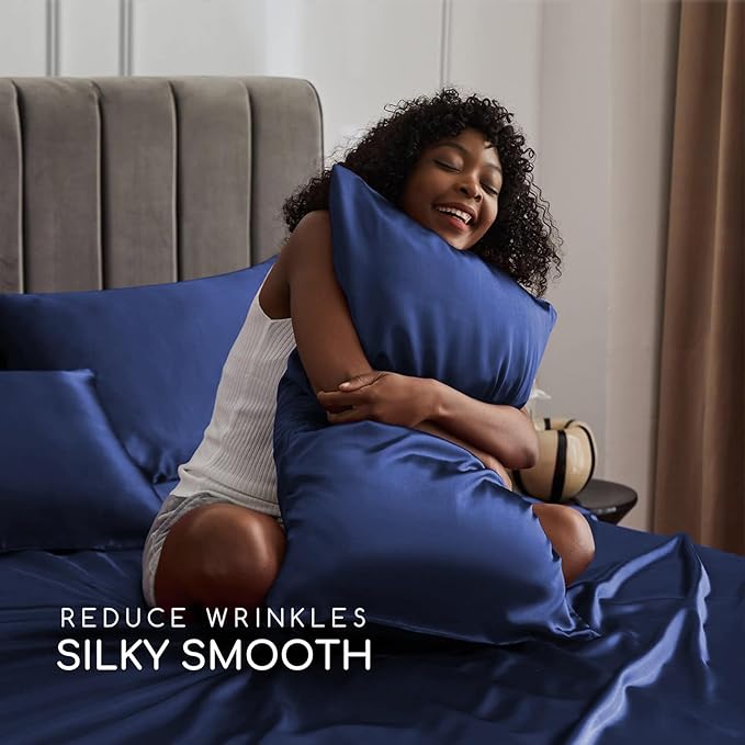 MR&HM Satin Bed Sheets, King Size Sheets Set - Image 4