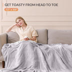 HOMLYNS LuxeHeat Heated Blanket Electric Blanket Full Size, Soft Flannel Sherpa - Image 3