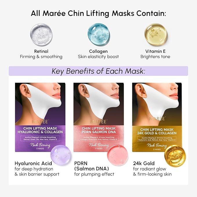 MAREE V Line Lifting Mask with PDRN Salmon DNA – Deep Collagen Face Mask - Image 3