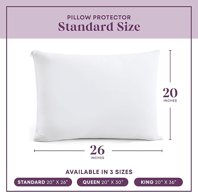 CirclesHome Pillow Protectors 8 Pack Standard Zippered - Image 6