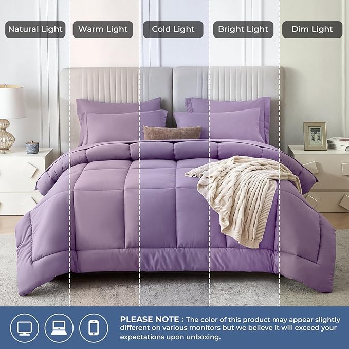 Sasttie Queen Comforter Set, 7 Pieces Bed in a Bag Queen, Complete Bedding Set - Image 7