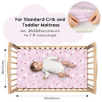 Yoofoss Baby Crib Sheets for Boys Girls, Fitted Crib Sheet 2 Pack for Standard - Image 2