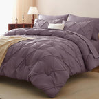 CozyLux Full Size Comforter Sets Grayish Purple, 7 Pieces Bed in A Bag Purple - Image 7