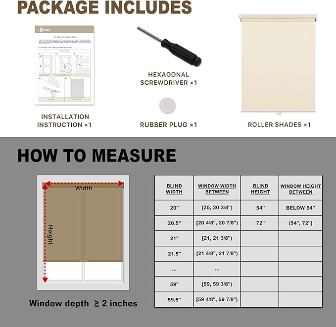 HESTIA No Drill Cordless Blackout Roller Shades Screwless Waterproof Shower - Image 6