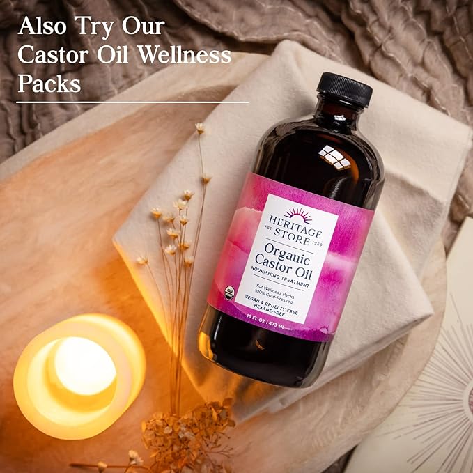 HERITAGE STORE Organic Castor Oil - 32oz Glass Bottle - Nourishing Treatment - Image 5