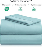 LuxClub 3 PC Sheet Bed Sheets Deep Pockets 18" Eco Friendly Wrinkle - Image 2