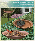 Garbuildman Extra-Large Freestanding Birdbaths Bowl, Detachable Decoration Spa - Image 9