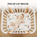 Baby Mini Crib Sheets Boy, Portable 38”x26” Pack and Play Sheets Fitted - Image 4
