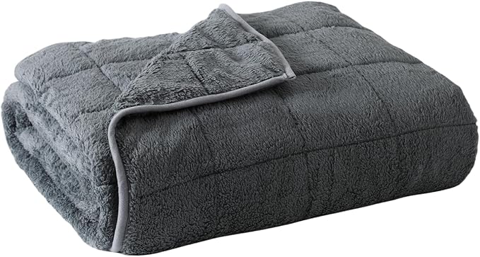 Sherpa Weighted Blanket for Adults, 15 lbs Furry Bed Blanket for Deep Sleep by Unknown