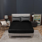 Homiest Black Satin Fitted Twin XL Size Deep Pocket Luxury & Ultra Soft Bedding - Image 2