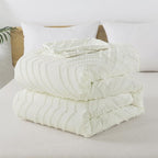 Andency Ivory Oversized Super King Comforter Set, Boho Soft Warm Tufted Neutral - Image 7