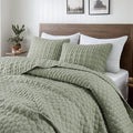 WDCOZY Sage Green Quilt Queen Size Bedding Sets by WDCOZY