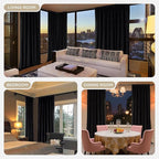 Joydeco Black 100% Blackout Curtains 102 Inch 2 Panels, Luxury Thermal - Image 8
