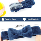 Ondder Spa Headband for Washing Face 8 Pack Navy Blue Skincare Headbands for - Image 5