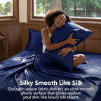 CozyLux Satin Sheets Queen Size Bed Set - Image 3