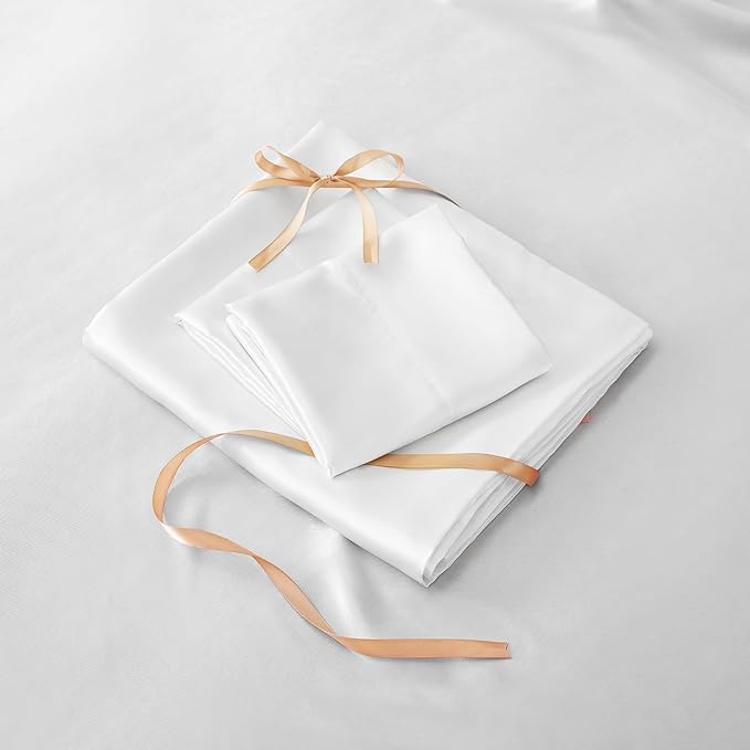 BEDELITE Satin Fitted Sheet and Pillowcases Set, Luxury Soft Similar to Silk - Image 6